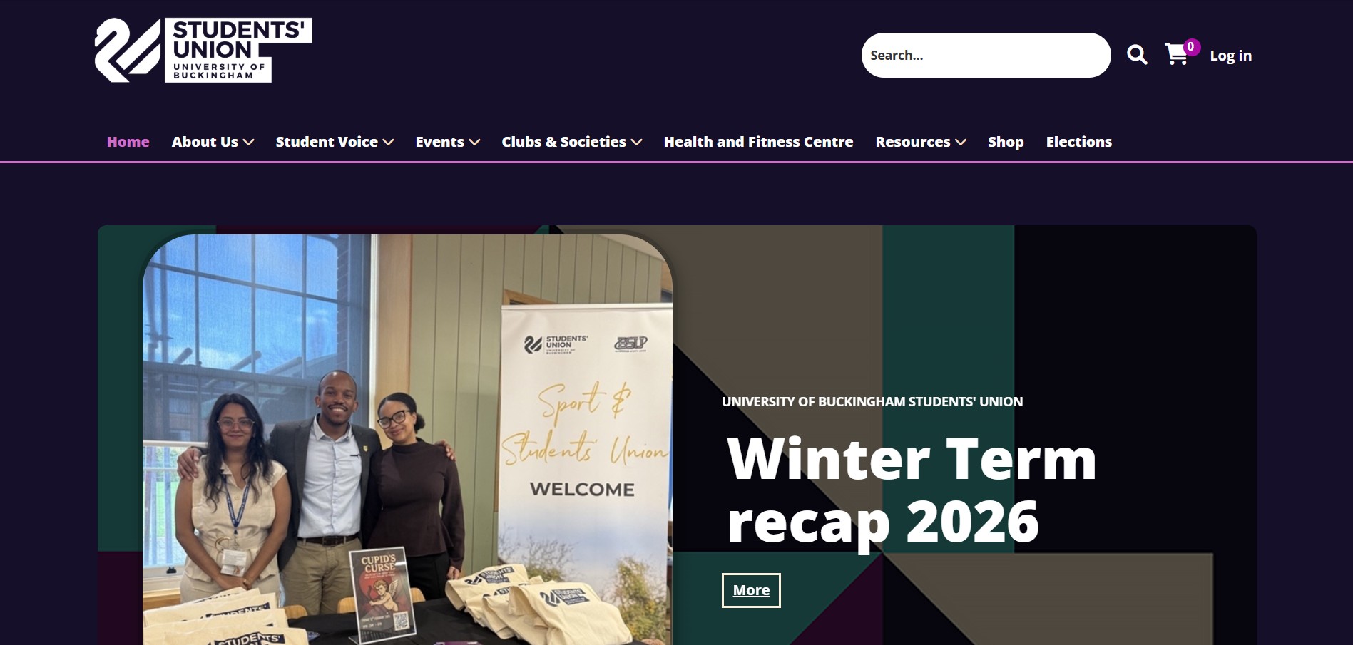 University of Buckingham Students' Union website thumbnail