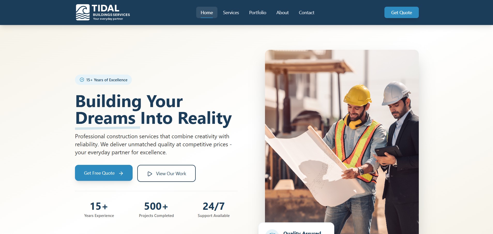 Tidal Building Services website thumbnail