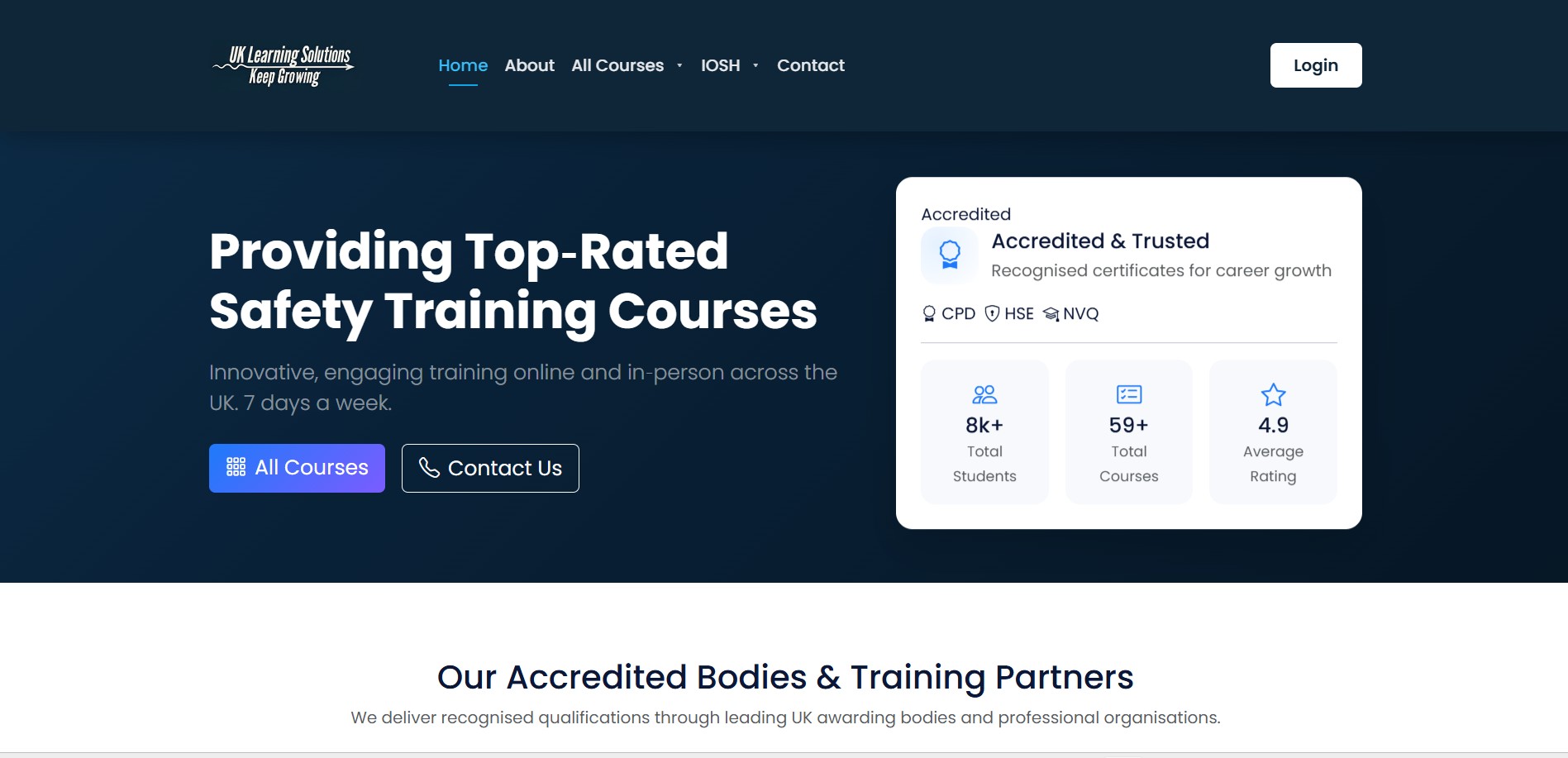 UK Learning Solutions website thumbnail